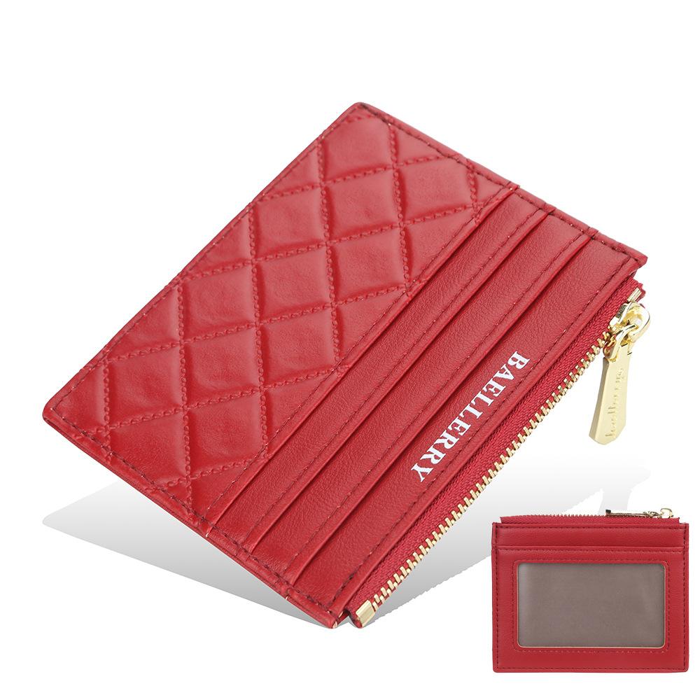 Women's Fashion Short Wallet Pu Leather Card Holder Ladies Mini Multi-card Zipper Coin Purse with Front Pocket