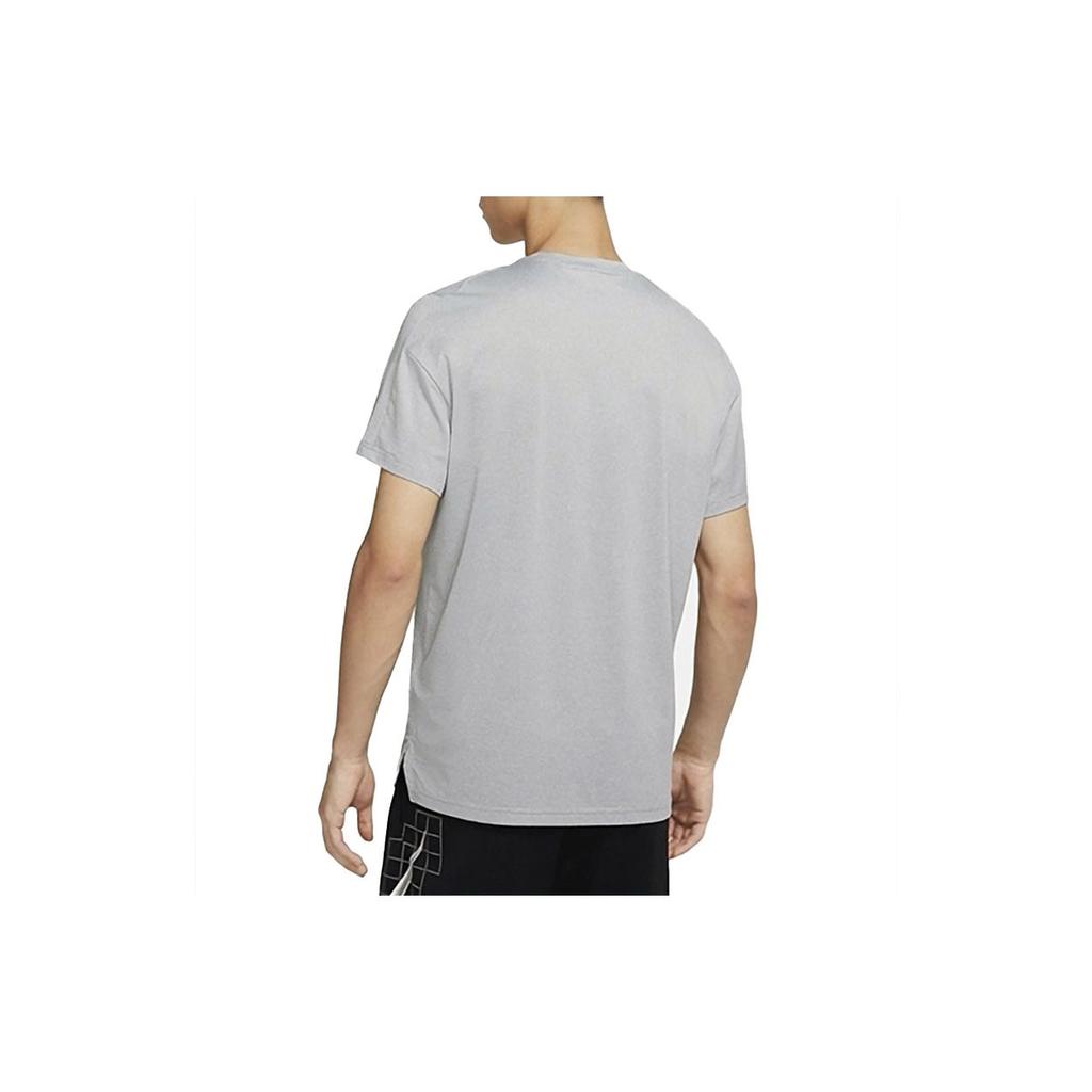 Nike Спортивная футболка с коротким рукавом и контрастным логотипом Dri-Fit, мужские топы светло-серого цвета DD1751-073