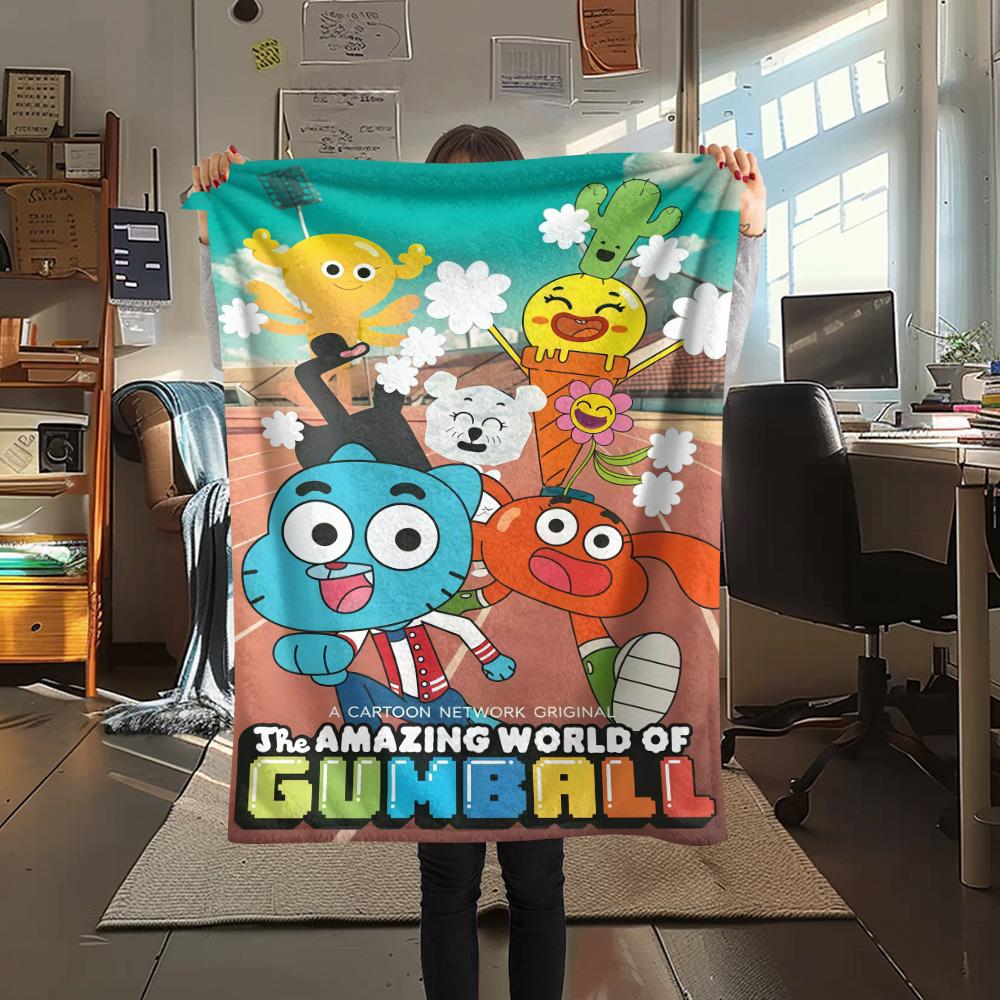 Gumball Print FlAannel Blanket, High quality Comfortable for All Seasons, Home Decor, Warmth and Comfort