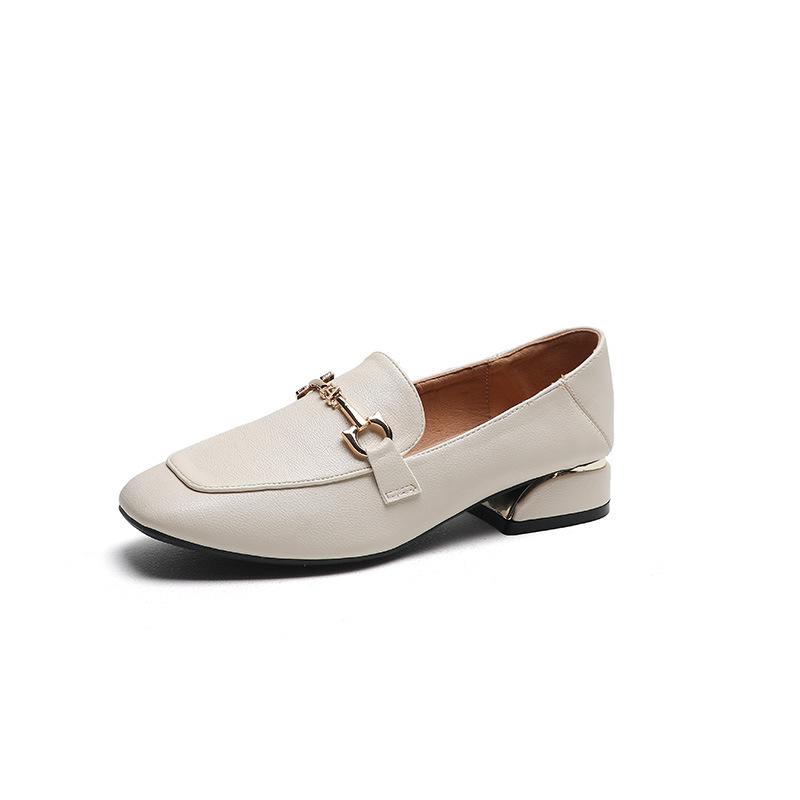 Туфли на толстом каблуке, женские летние новые туфли с мелким открытым носком и квадратным носком, на среднем каблуке, маленькие кожаные туфли в британском стиле, нежные женские туфли на высоком каблуке феи