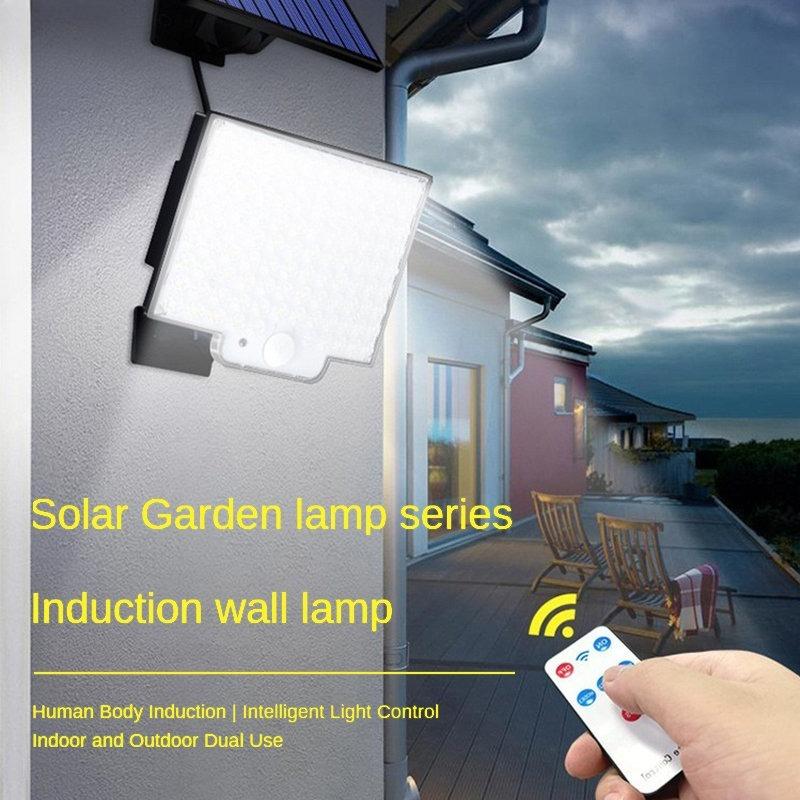 1000 мАч солнечный светильник для улицы, водонепроницаемый с датчиком движения, прожектор, дистанционное управление, 4 функции для патио, гаража, двора