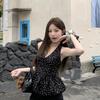 V-neck Halter Ruffle Vest Top Y2k Women Camisole Fashion Sleeveless Crop Top  Spring Summer
