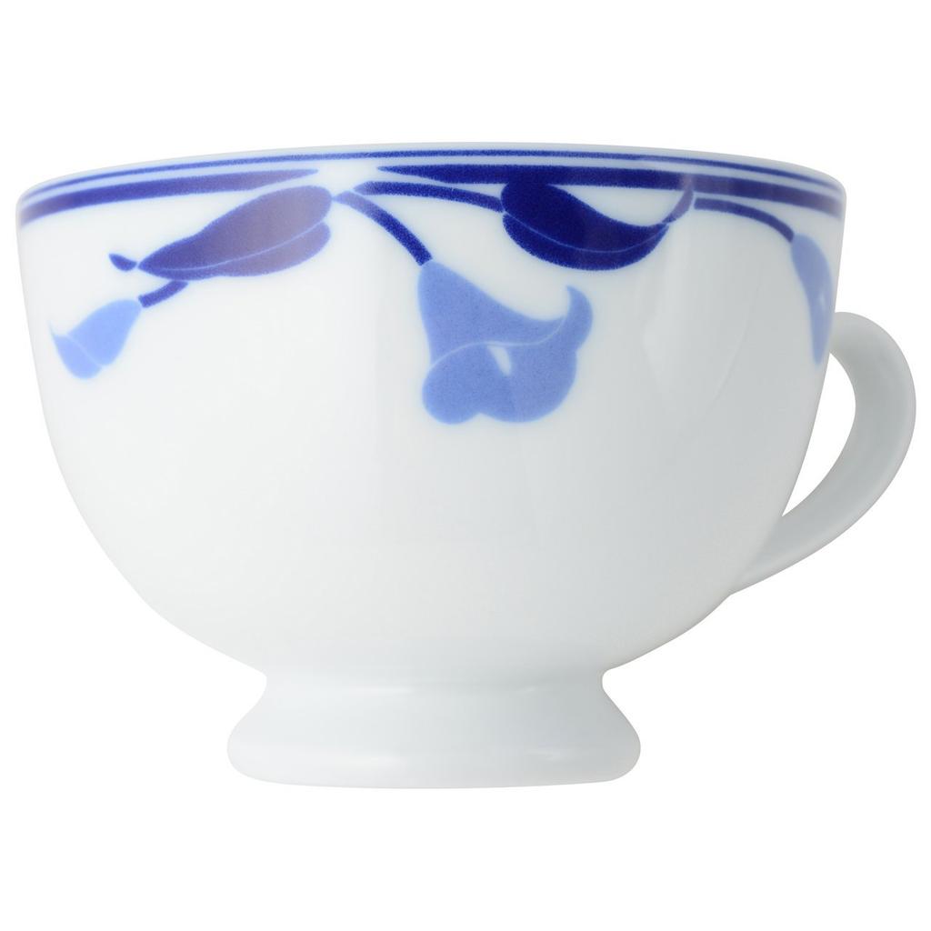 CANION WITS Blue Lily Чайная чашка Блюдце Дизайн столовой посуды в стиле вестерн (Подарок/Домашнее использование/Кафе/Ресторан и т. д.) [Канион Витс]