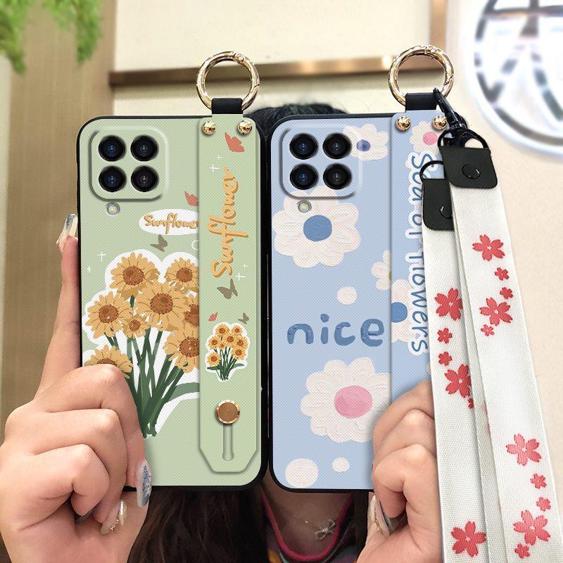 Kickstand Durable Phone Case For Samsung Galaxy M33 5G Global/SM-M336B/DS Anti-dust Oil Painting Flower Fashion Design