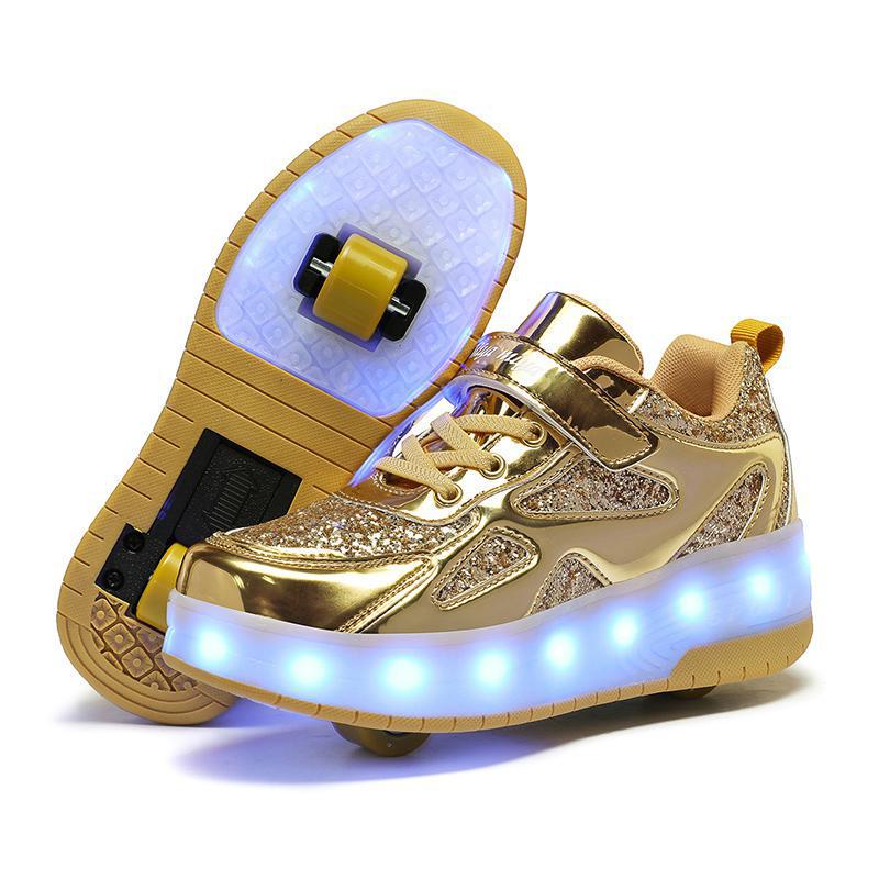 Colorful Luminous Wheel Shoes: Rechargeable Cross-Border Walking & Running Shoes