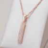 Простой дизайн Полностью натуральный циркон Подвеска Ожерелье Для женщин Мода Цвет розового золота Романтичные Повседневные Изысканные украшения