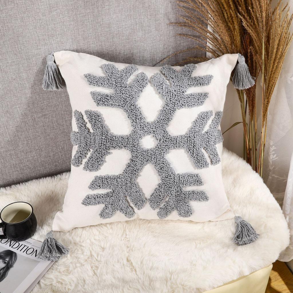 Nordic Ins Style Moroccan Tufted Pillow Bed and Breakfast Light Luxury Embroidered Cushion Removable and Washable Tassel Home Pillow Cover