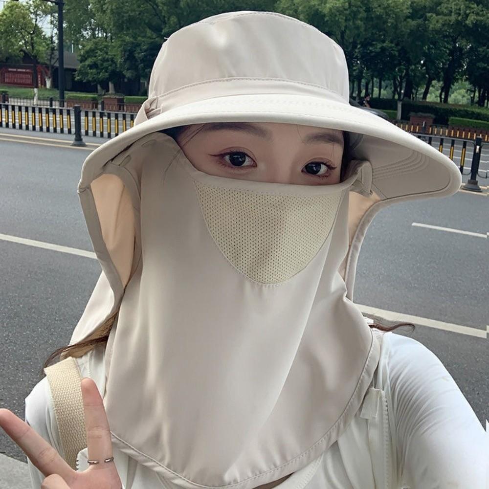 UV Protection Sun Hat Outdoor Sunscreen Neck Flap Bucket Hat New Fisherman Hat Women