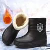 Водонепроницаемые высокие ботинки для мужчин и женщин, зимние ботинки для снега с толстой подошвой, резиновые сапоги с плюшевой подкладкой для кухни