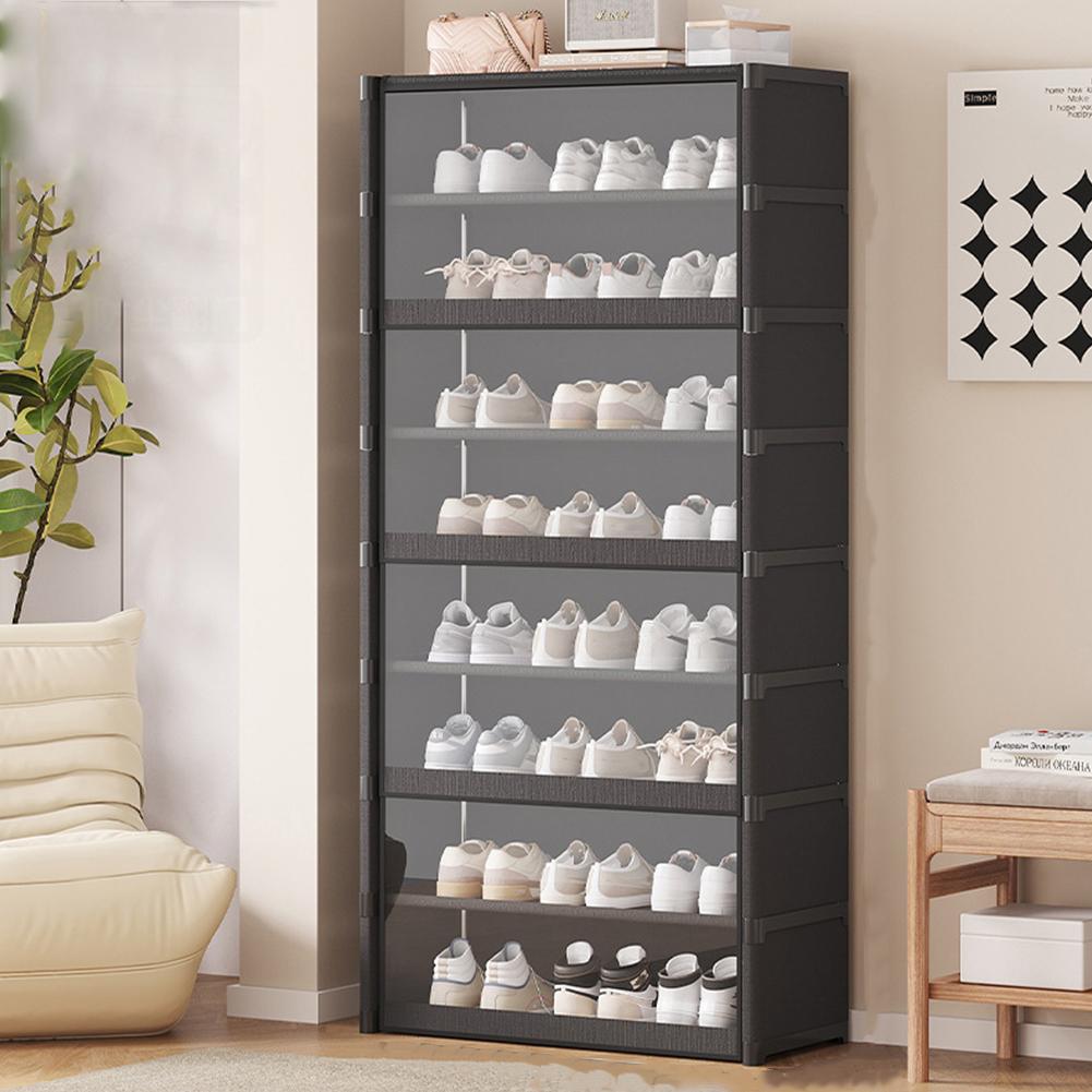 9-ярусная 42см/60см подставка для обуви вмещает 18 пар высокая полка для обуви с прозрачным чехлом для стены, угла, штабелируемая полка, регулируемый шкаф