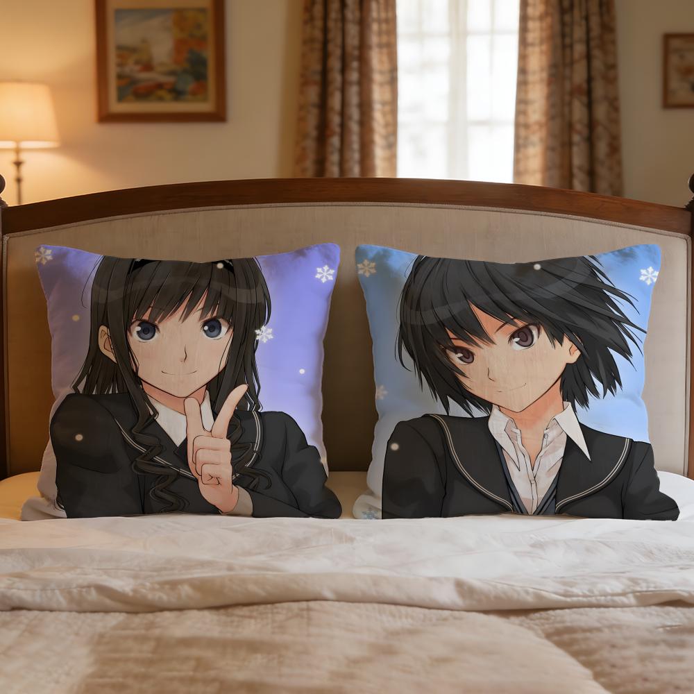 Ss Plus Amagami Ss Plus Cushion Cover 1Pcs Decorative Covers Soft Cushion Case For Sofa Couch Decor 40X40 45X45 Pillowcases