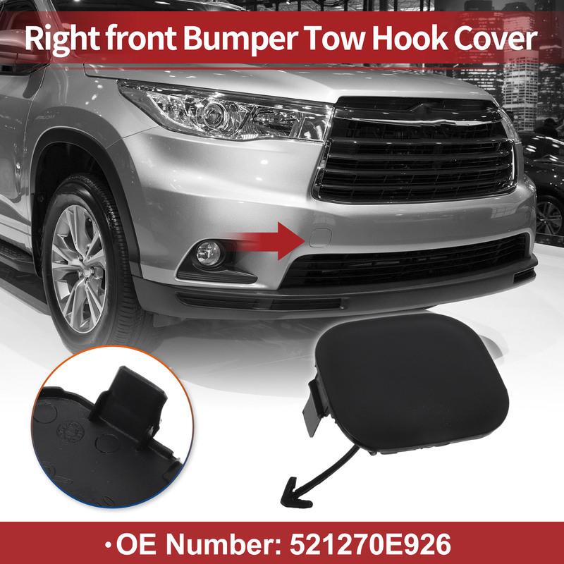 UXCELL Правая передняя крышка буксировочного крюка для Toyota Highlander № 521270E926 Черный 1 шт.