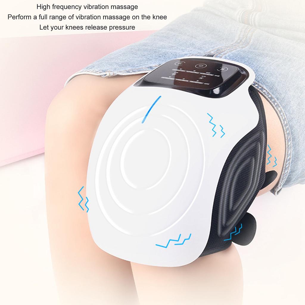 Электрический массажер для колена, компресс, снижение усталости, вибрация, устройство для массажа колена, перезаряжаемый через USB, белый цвет