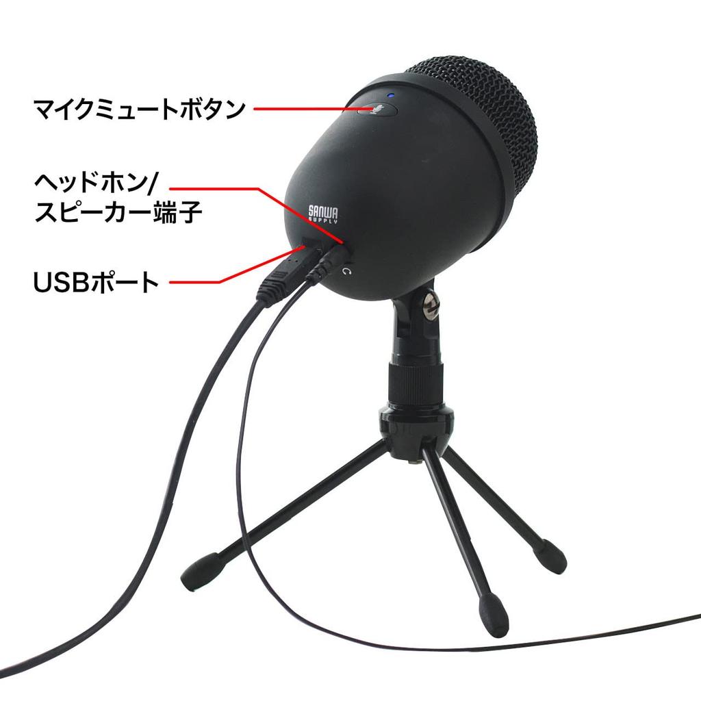 Sanwa поставляет записывающий USB-микрофон с подставкой, однонаправленный, совместимый со Skype, для записи игр в прямом эфире/видео MM-MCU04BK