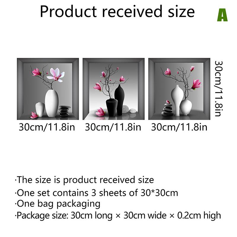 Wall Art Stickers Simulation 3D Three-dimensional Potted Green Plants Flowers Home Living Room Study Decorations Wallpapers