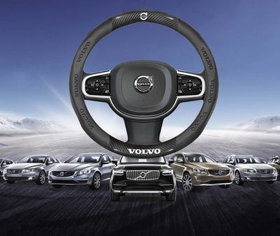 Для XC40 XC60 XC70 XC90 S40 S60 S80 S90 V40 V60 V70 V90 C70 Карбоновое волокно Кожаная Накладка на руль автомобиля Автоаксессуары