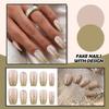 Женские накладные ногти среднего размера с рисунком телесного цвета на акриловых ногтях глянцевые накладные ногти с полным покрытием