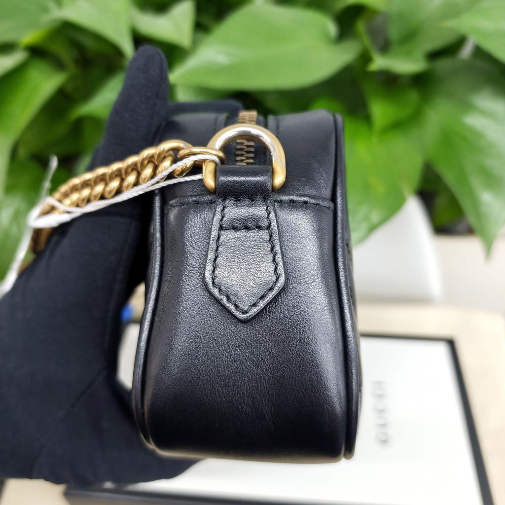 [Б/У] Мини-сумка Gucci GG Marmont Matelassé 'Nero' - Отличное состояние #FX8EDV