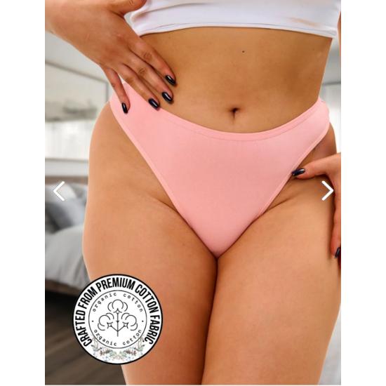 Женские трусики-стринги из хлопка — 5 разных цветов в одной упаковке