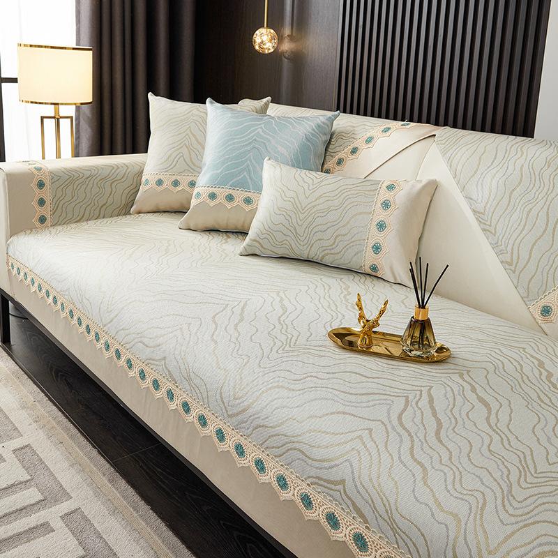 Подушка для дивана, летняя ледяная шелковая простая современная летняя подушка для коврика, нескользящая подушка для четырех сезонов, универсальный чехол для дивана, однотонный крутой коврик