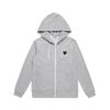 Unisex Hooded Zip-Up Sweatshirt With Heart Embroidery Loose Fit Casual Pullover Winter