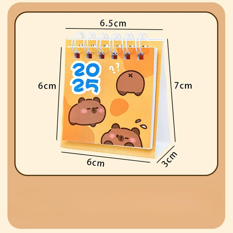 Kawaii Mini Small Desk Calendar July 2024 To December 2025 Pocket Portable Carton Calendar Punch Plan Officce Desktop Decoration