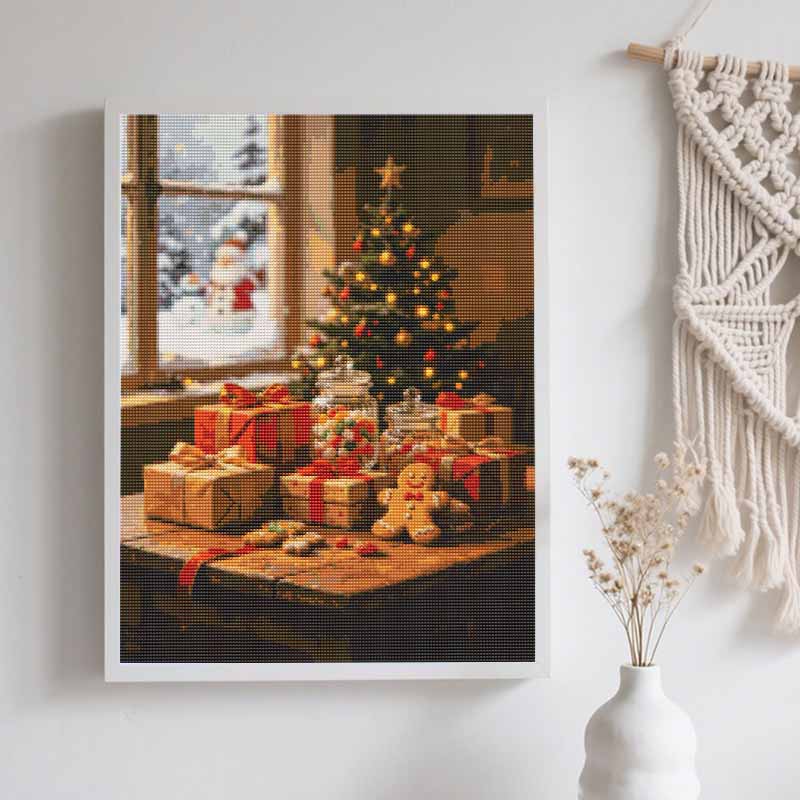 DIY Diamond Painting Kit Christmas Tree 5D Full Drill Canvas Art Holiday Decor Relaxing Stress Relief Craft for Adults and Beginners