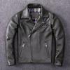 Super Thick Top Layer Cowhide Leather Genuine Leather Jacket Men's Slim Motorcycle Jacket