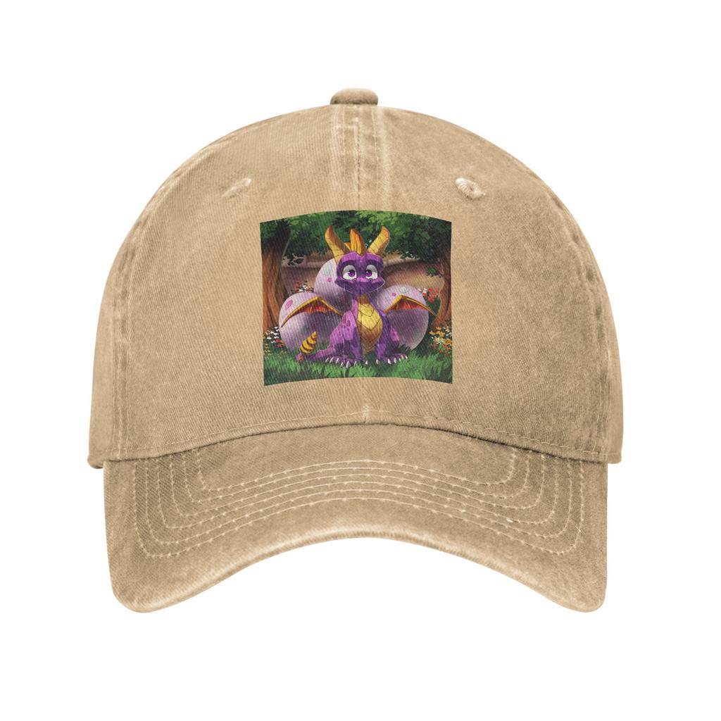 Spyro Pattern Denim Fabric Cap Casual Baseball Caps Adjustable Hat Summer Unisex Baseball Hats