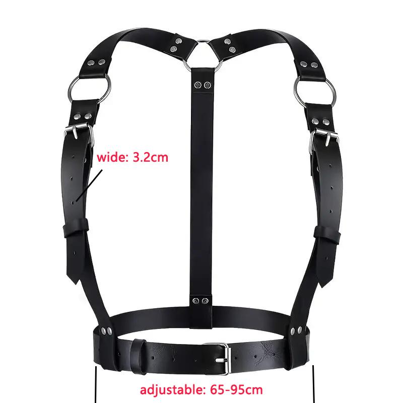 Панк Кожаный Широкий Пояс на Талию для Женщин Мода Боди Бондаж Сексуальный Нагрудный Ремень Регулируемые Бретели для Бюстгальтера Подвязки Чулки