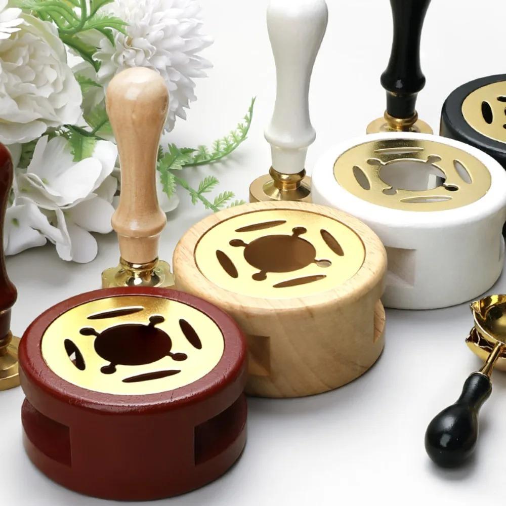 Wax Seal Set Wax Seal Melting Spoon Lacquer Furnace Lacquer Insulation Compact and Portable Vintage Solid Wood Fire Paint Seal