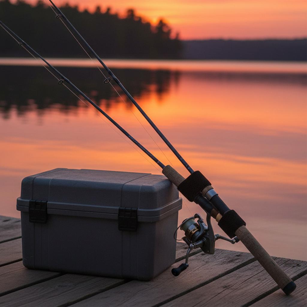 Fishing Rod Tie Down Strap Pack Of 2 Neoprene Elastic Loop With Hook And Loop Closure For Securing Fishing Rods On Rack Or Transport
