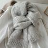 Вязаный шарф из смесовой альпаки однотонный женский зимний студенческий с высоким чувством стиля парный шерстяной шарф