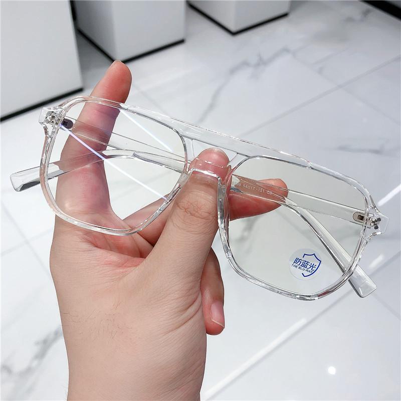 Трендовые офисные квадратные очки для чтения с защитой от синего света для женщин, чайная оправа неправильной формы, двойной мост, оптические очки по рецепту