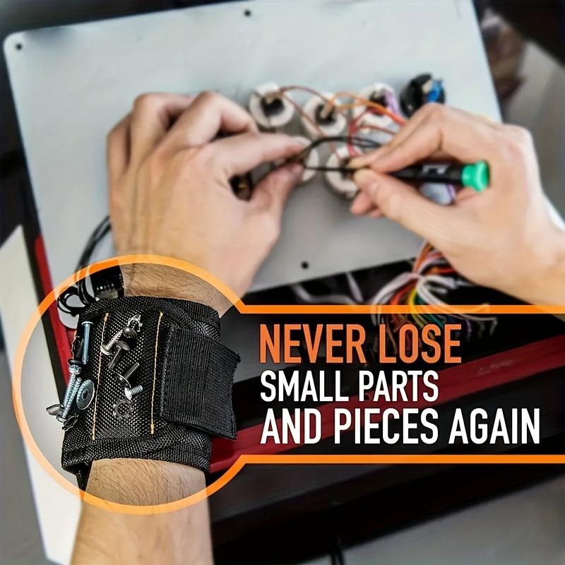 Магнитный браслет на запястье для винтов, гвоздей, болтов и сверл - Уникальная конструкция поддержки - Идеальный подарок для мастера на все руки, электрика, автомеханика