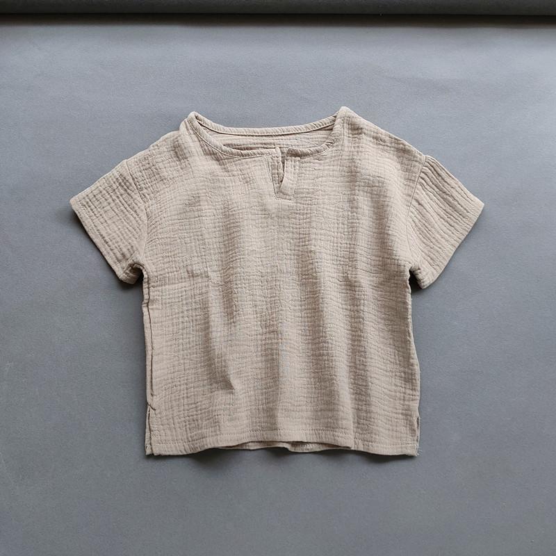 Футболка для мальчиков и девочек, летние детские хлопковые и льняные мягкие топы, одежда, футболка, рубашка с короткими рукавами для маленьких девочек, детские топы, футболки