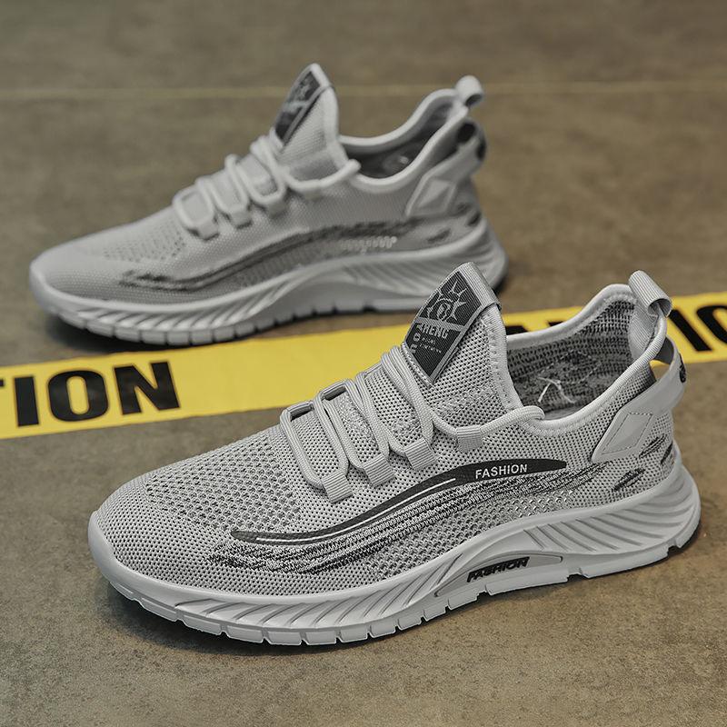 2025 Summer Men's Shoes New Flying Fabric Breathable Anti-odor Mesh Surface Non-slip Men's Soft Sole Lightweight Sports Casual Fashion Shoes