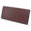 Inden Long Wallet with Coin Deerskin Fuji Black Background X Red Lacquer Purse, Takane, Mt. Pattern, 2808-21