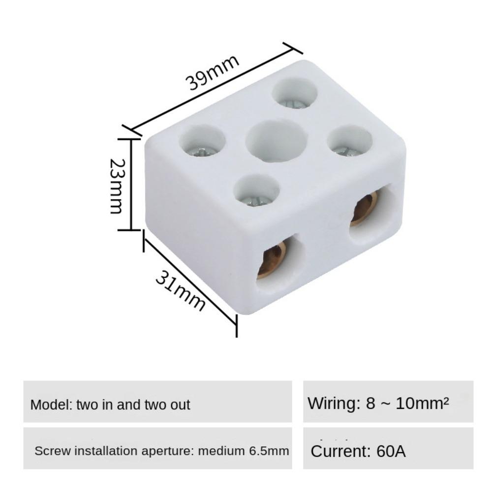 High-temperature Resistant Screw Wire Connector Terminals 1 In 1 Out Ceramic Terminal Post