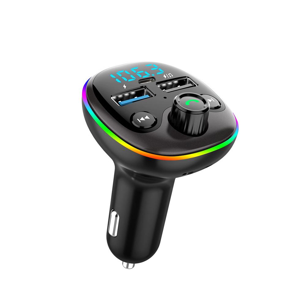 3 порта 3.1A Автомобильный MP3 FM-передатчик Bluetooth Автомобильный комплект Модулятор Музыкальный плеер TF-карта USB-диск Аудио AUX-приемник Dual USB TYPE-C Быстрое зарядное устройство