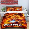 3pcs Duvet Cover Set (1*Duvet Cover + 2*Pillowcase, Without Core), Custom Name DRAGON BALL Pattern Bedding Set, Home Bedroom Decor Gift