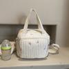 Bear/Flower Quilted Mommy Bag Multifunctional Crossbody Maternity Bag Cotton Messenger Shoulder Bag Adjustable Strap Luggage Bag