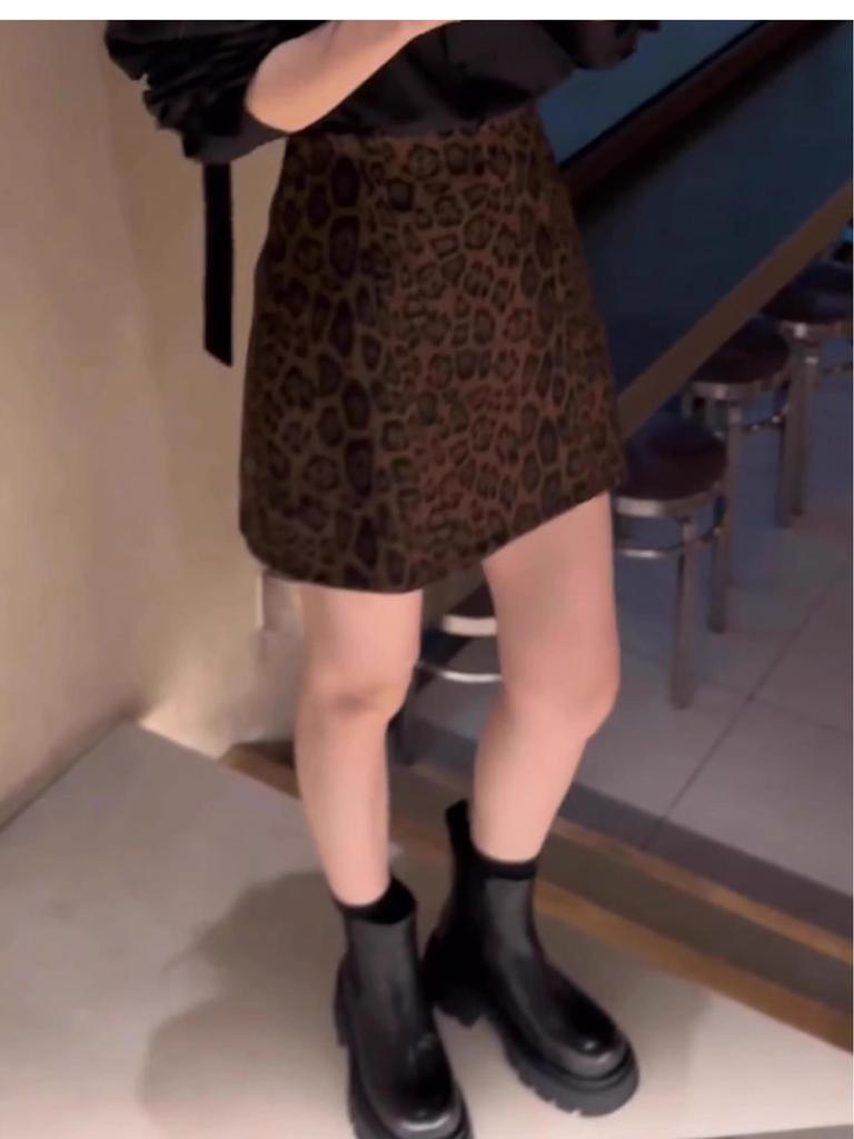 Новая женская юбка-миди с леопардовым принтом и высокой талией, облегающая фигуру, в стиле ретро, А-силуэта, мини.