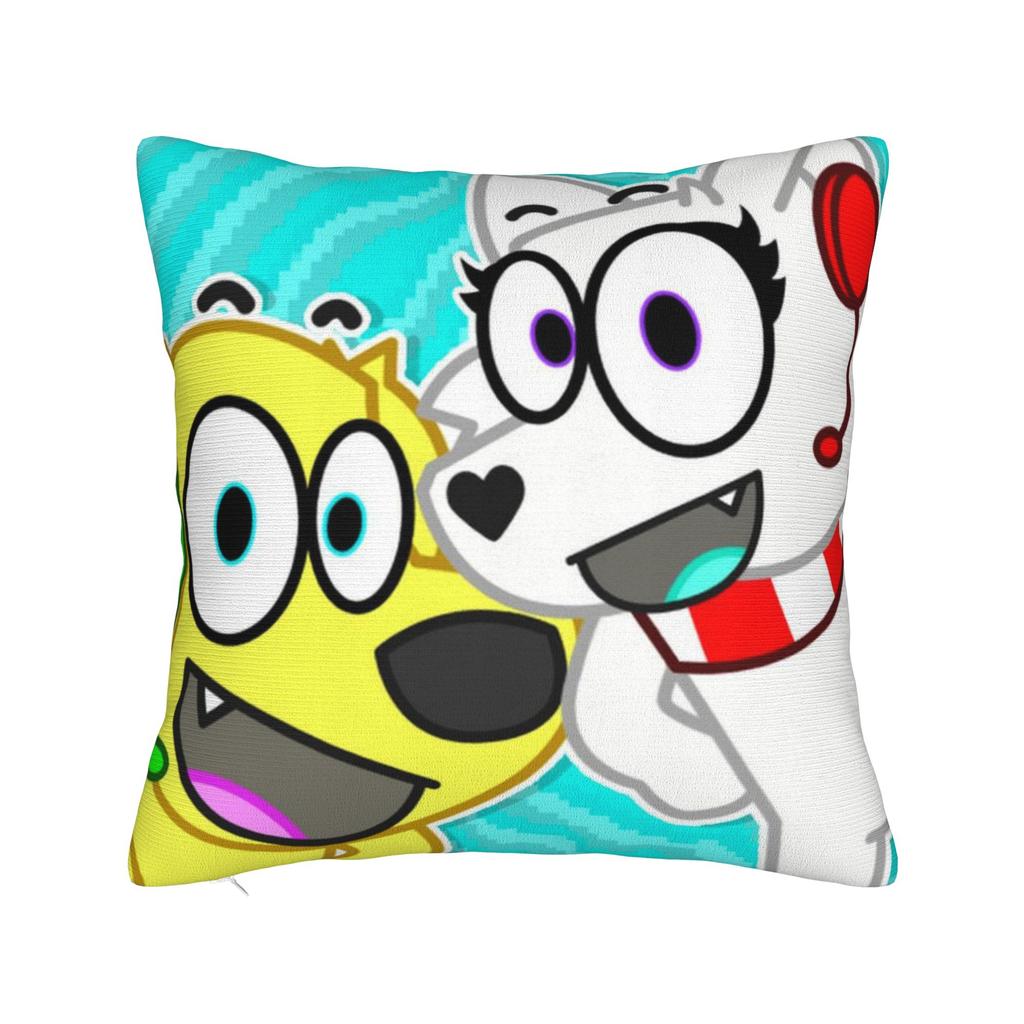 Игровые квадратные наволочки Tylers And Snowi, милые мультяшные чехлы для подушек, наволочка на молнии на заказ, декоративная наволочка для дивана 45*45 см