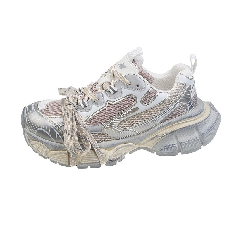 Зимние кроссовки для женщин 2024 Новые черные повседневные вулканизированные кроссовки в стиле «папа» Женские кроссовки на высокой платформе На шнуровке Белые кроссовки Женские