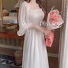 Maxi Suitable for and Flared [ToaSoa] Women's Long-Sleeved Dress, Spring, Summer, Autumn, Winter, Stylish, 2-Way Design, Chiffon, (L)