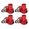 4 PCS 1/4 Inch Size Swivel Air Hose Connector Red Aluminum Air Tool Swivel Fitting NPT Thread 360 Degree Rotation