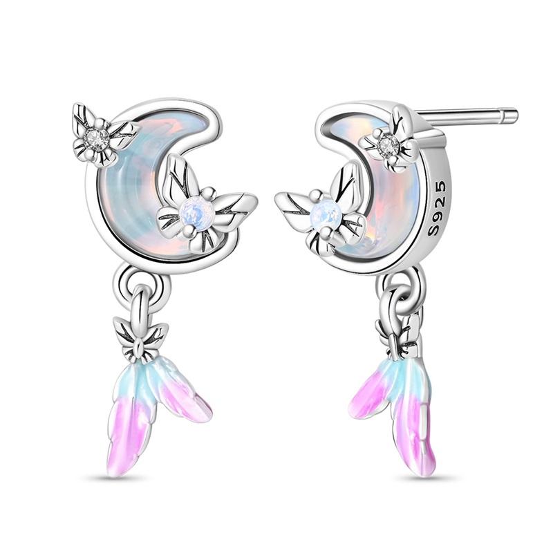 Новые Оригинальные Медные Синие Шармы Луна Бабочка Хрустальный Шар Бусины Подвески Подходят для Браслета Ожерелья DIY Ювелирный Подарок