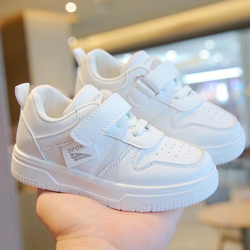 Children's white sneakers, new spring and autumn models, boys' non-slip breathable sneakers, girls' low-top school shoes, versatile baby shoes
