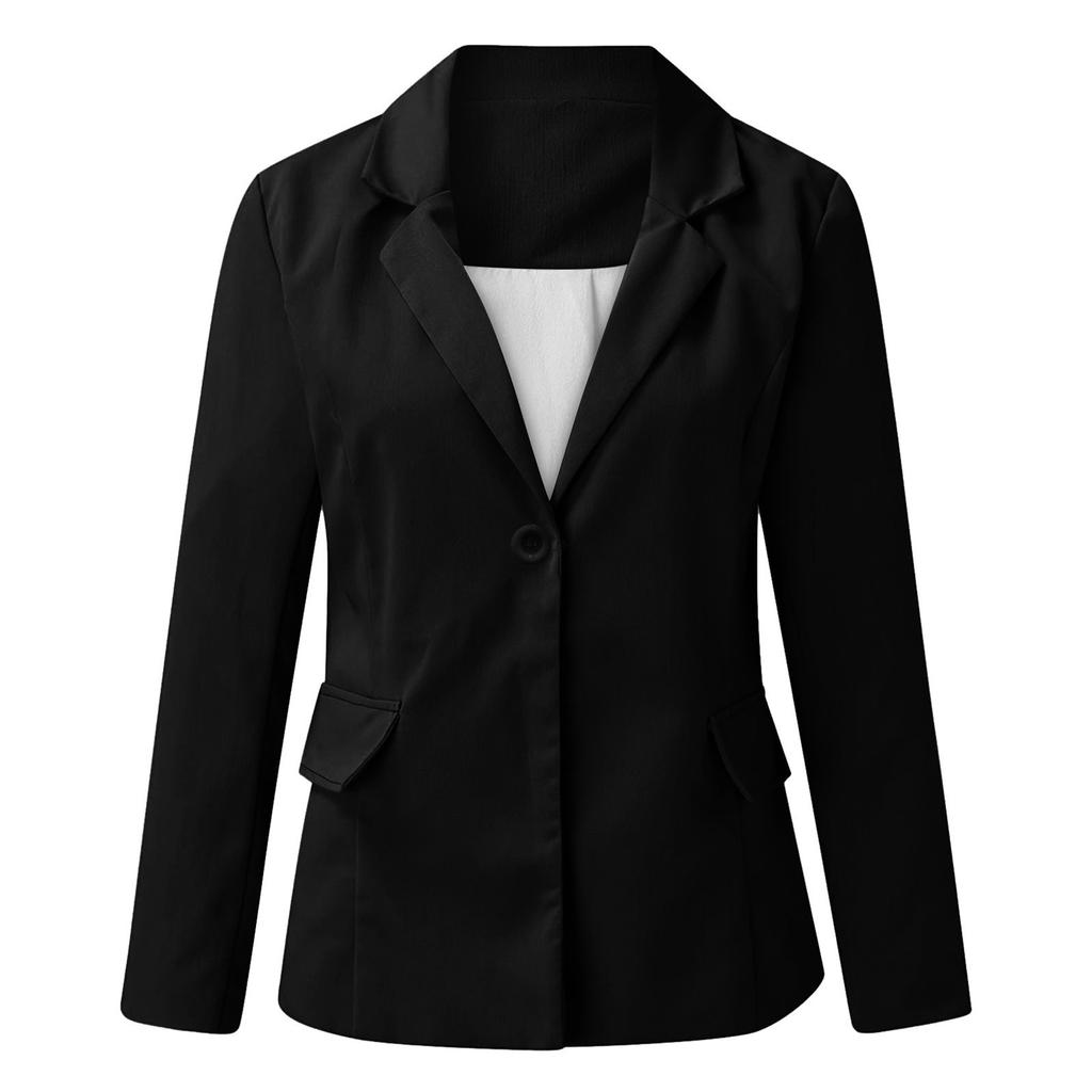 Женская куртка с длинным рукавом, однотонный кардиган с воротником на одной пуговице, топ для бизнеса и отдыха